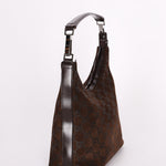 Gucci Monogram Suede Shoulder Bag