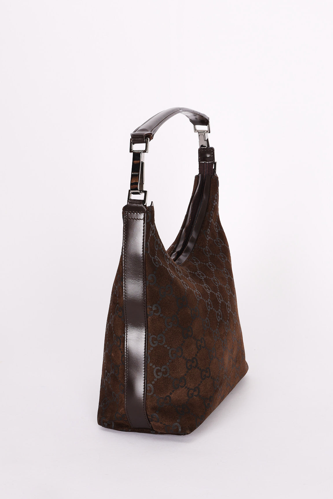 Gucci Monogram Suede Shoulder Bag