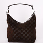 Gucci Monogram Suede Shoulder Bag