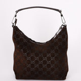 Gucci Monogram Suede Shoulder Bag