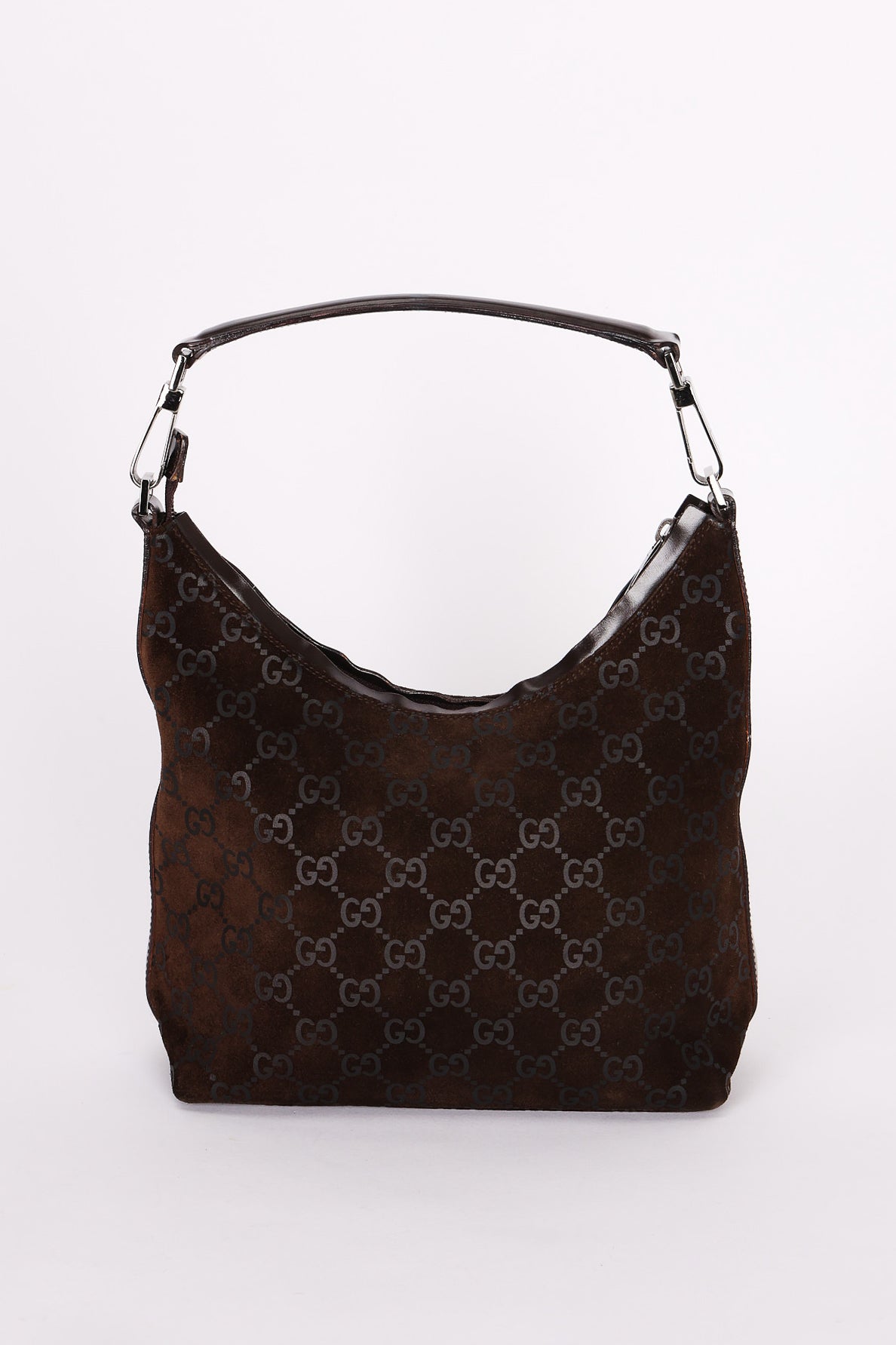 Gucci Monogram Suede Shoulder Bag