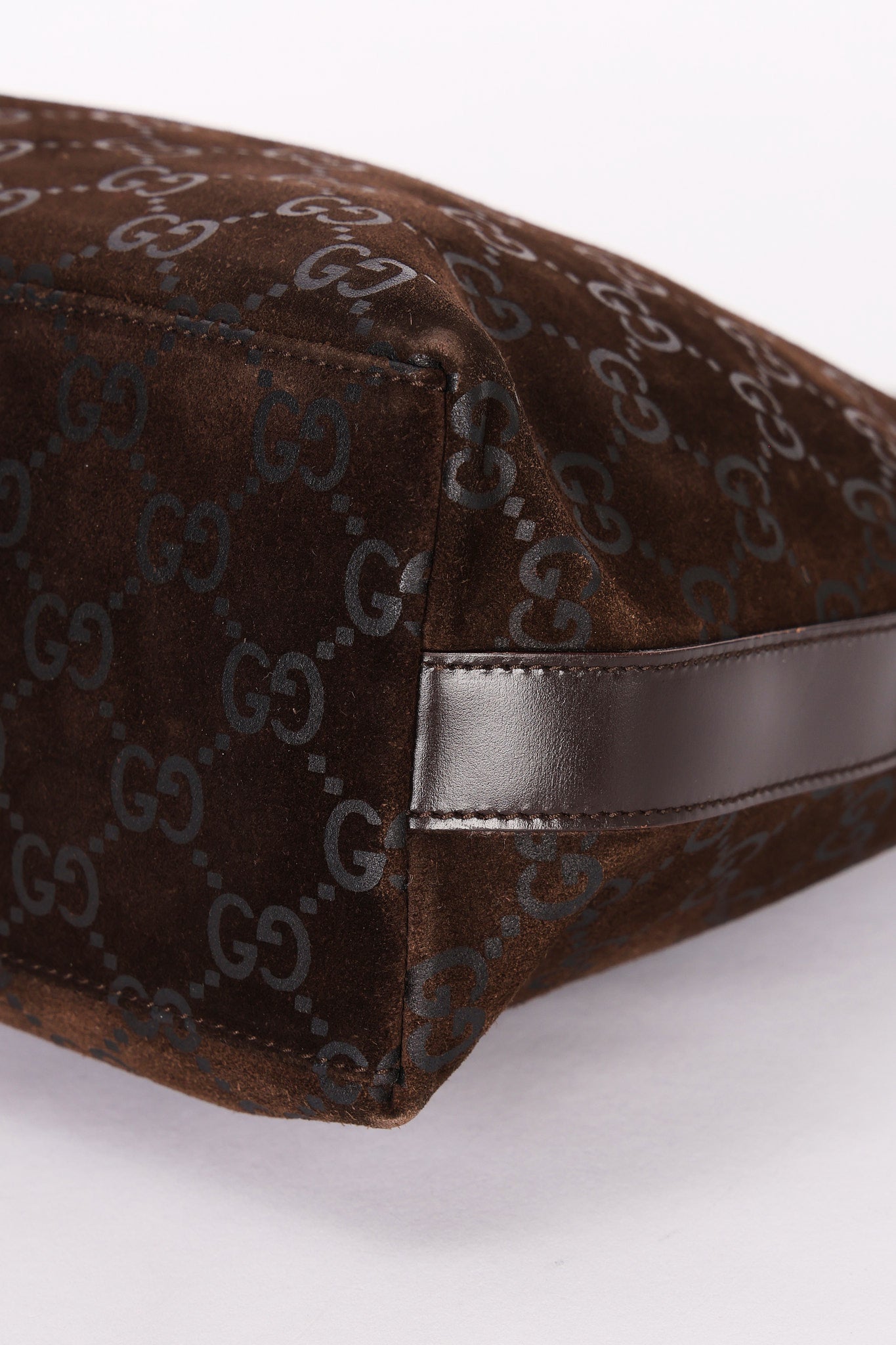 Gucci Monogram Suede Shoulder Bag