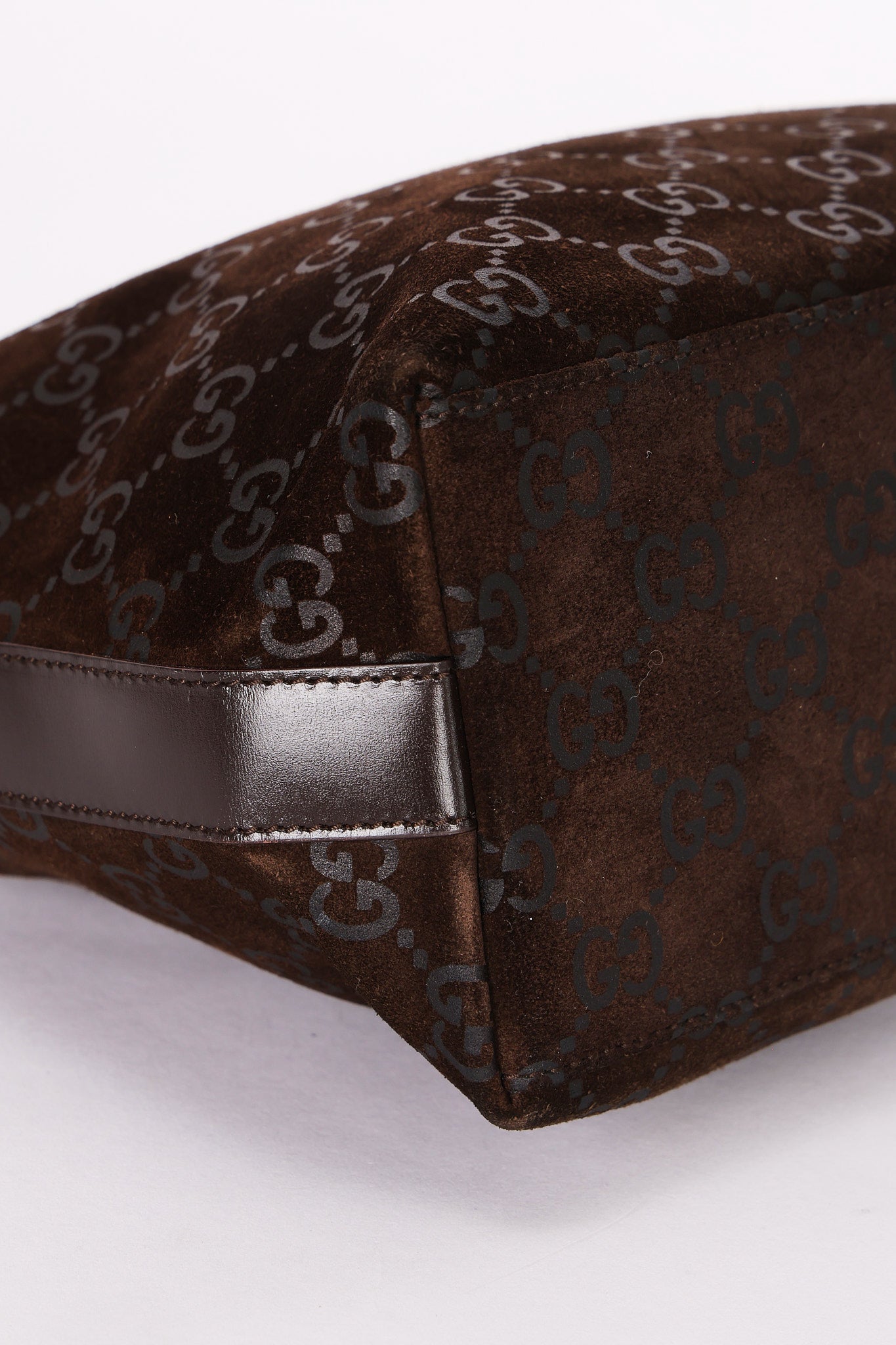 Gucci Monogram Suede Shoulder Bag
