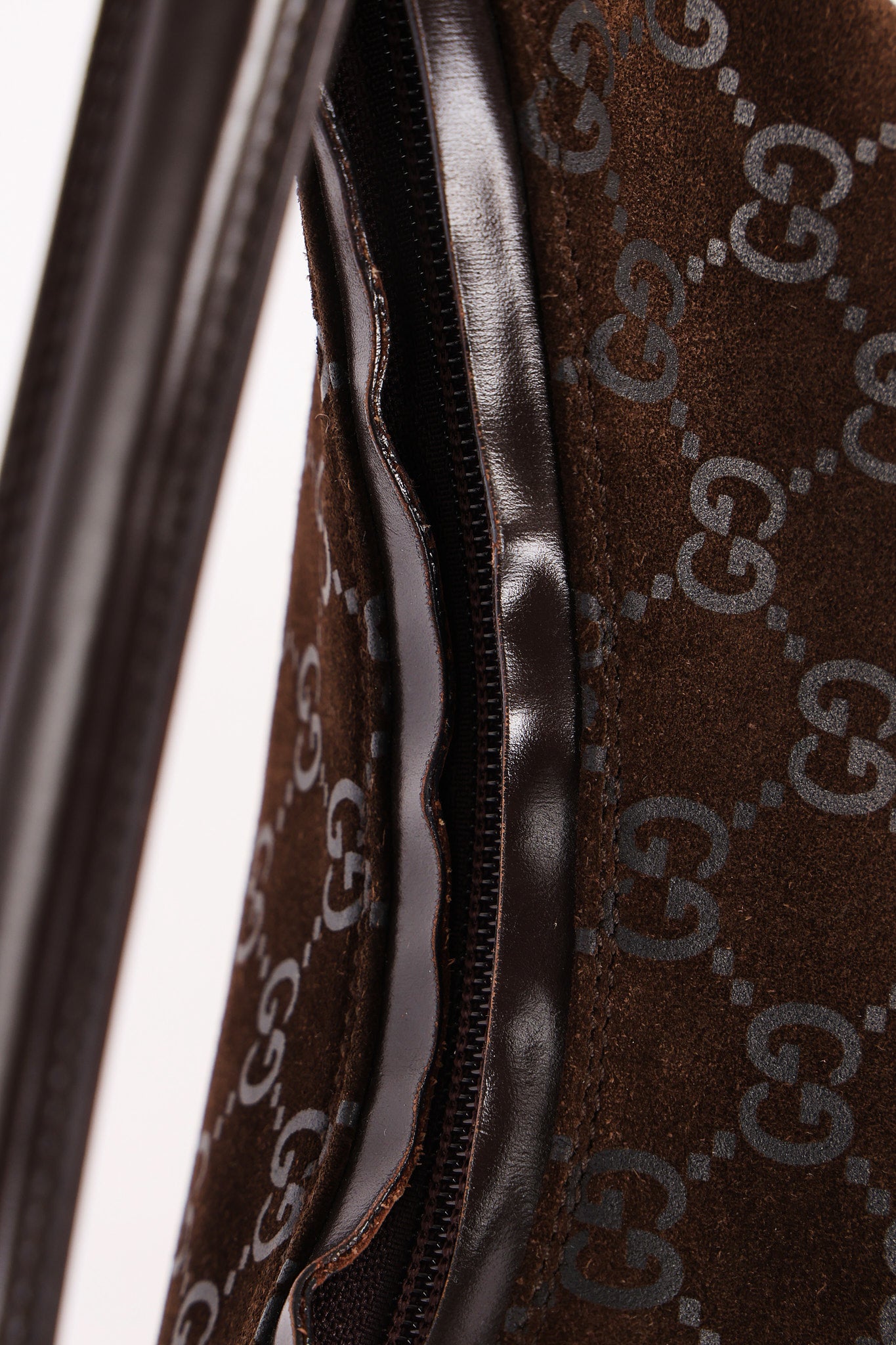 Gucci Monogram Suede Shoulder Bag