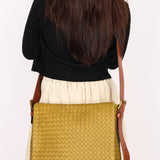 Bottega Veneta Intrecciato Messenger Bag Green