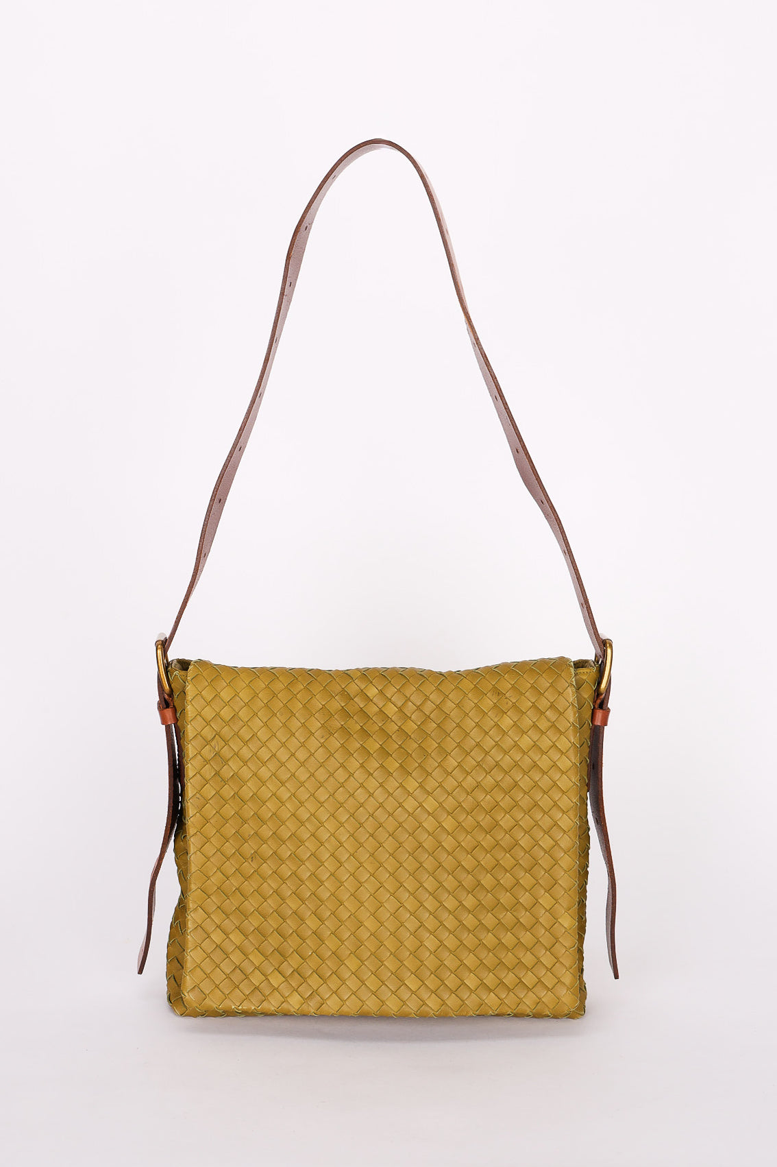 Bottega Veneta Intrecciato Messenger Bag Green