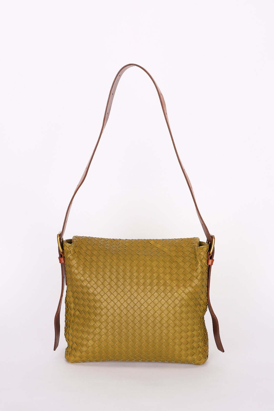 Bottega Veneta Intrecciato Messenger Bag Green