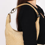 Gucci G Monogram Suede Shoulder Bag