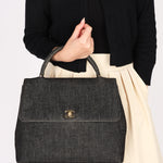 Chanel Denim Kelly Top Handle Bag 24K GP