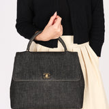 Chanel Denim Kelly Top Handle Bag 24K GP