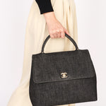 Chanel Denim Kelly Top Handle Bag 24K GP