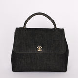 Chanel Denim Kelly Top Handle Bag 24K GP