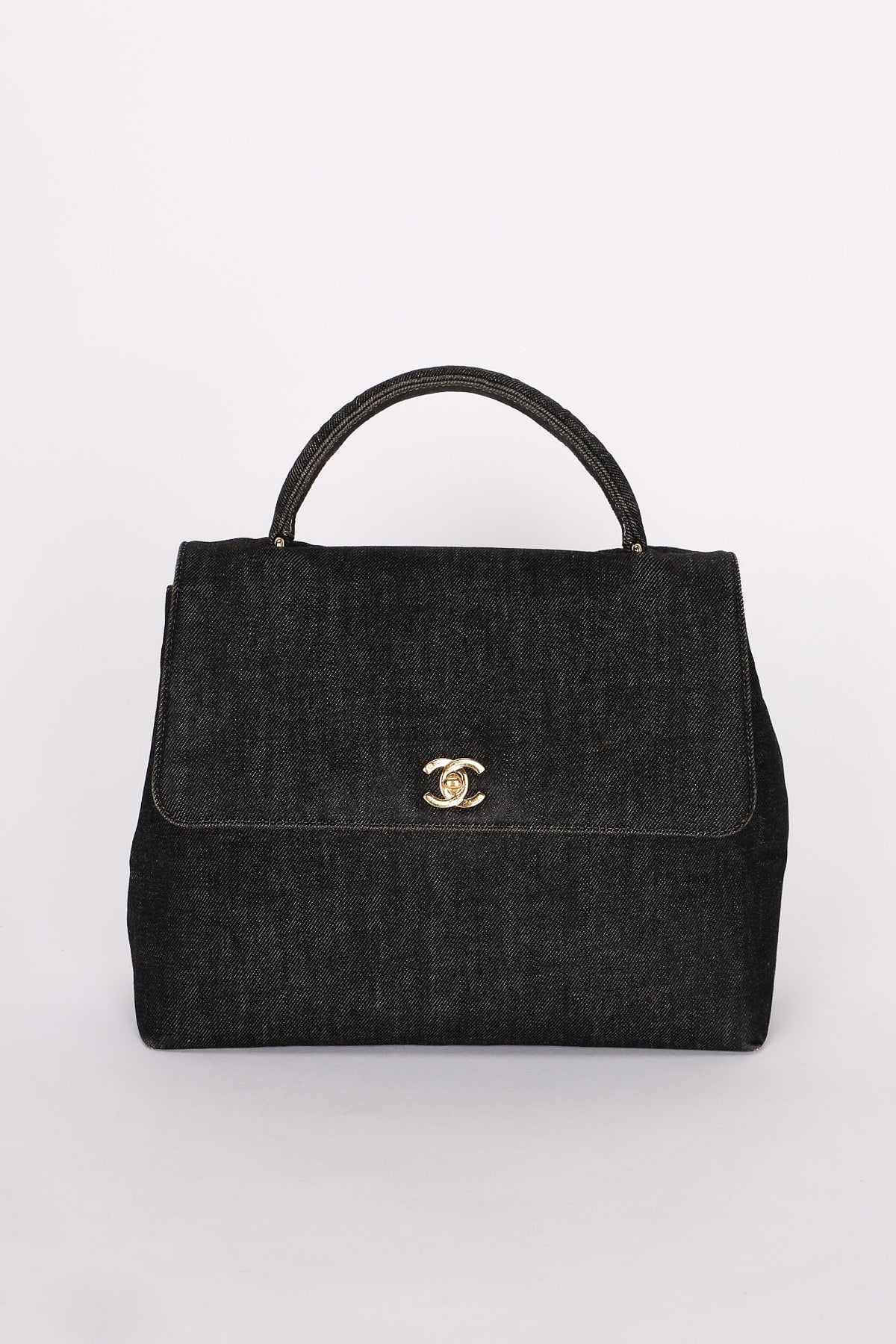 Chanel Denim Kelly Top Handle Bag 24K GP