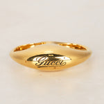 Gucci Duo Signet Script Statement Ring, Sizes 7 and 8