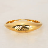 Gucci Duo Signet Script Statement Ring, Sizes 7 and 8