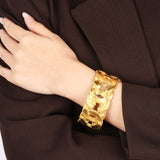 Chanel 1996 Brushed CC Beaded Bangle 24K GP