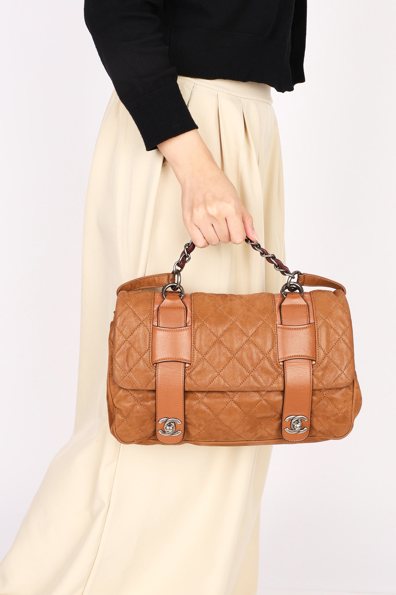 Chanel In the Mix Messenger Bag Tan Lambskin 2008 RHW
