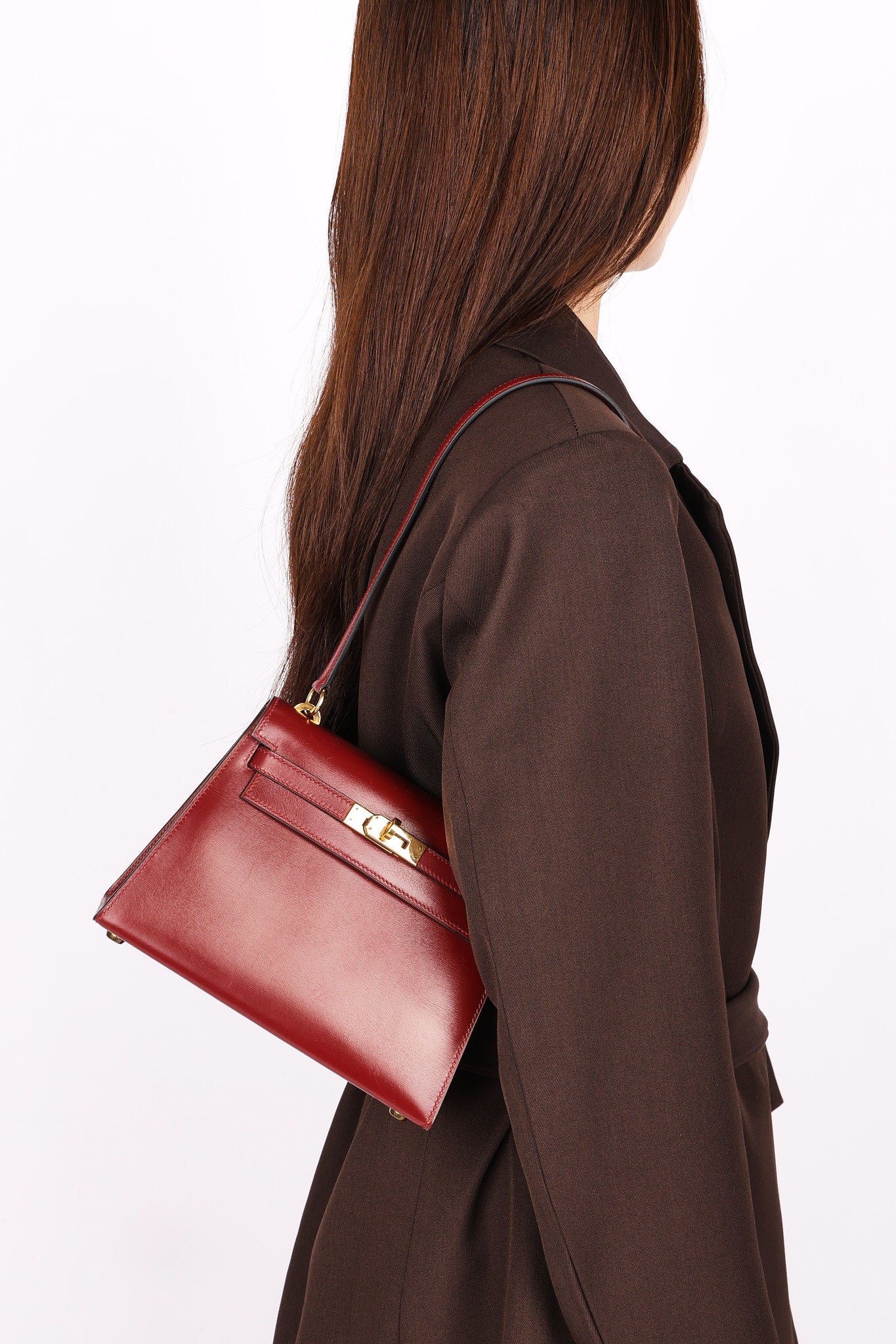 Hermès Mini Kelly Bordeaux Box 1984 GHW