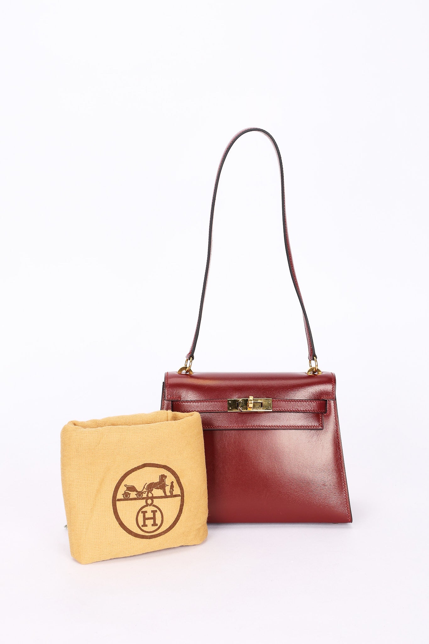 Hermès Mini Kelly Bordeaux Box 1984 GHW