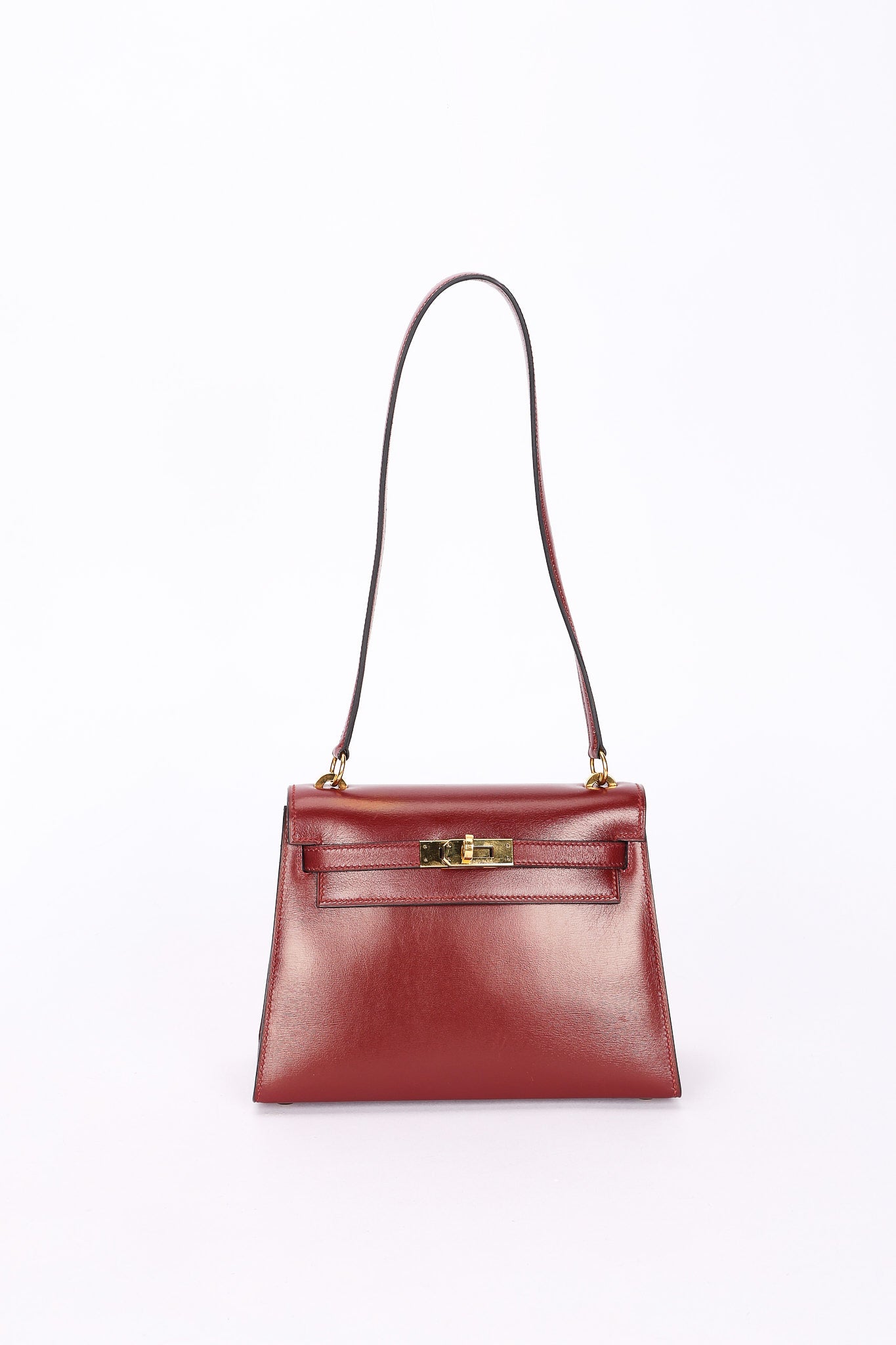 Hermès Mini Kelly Bordeaux Box 1984 GHW
