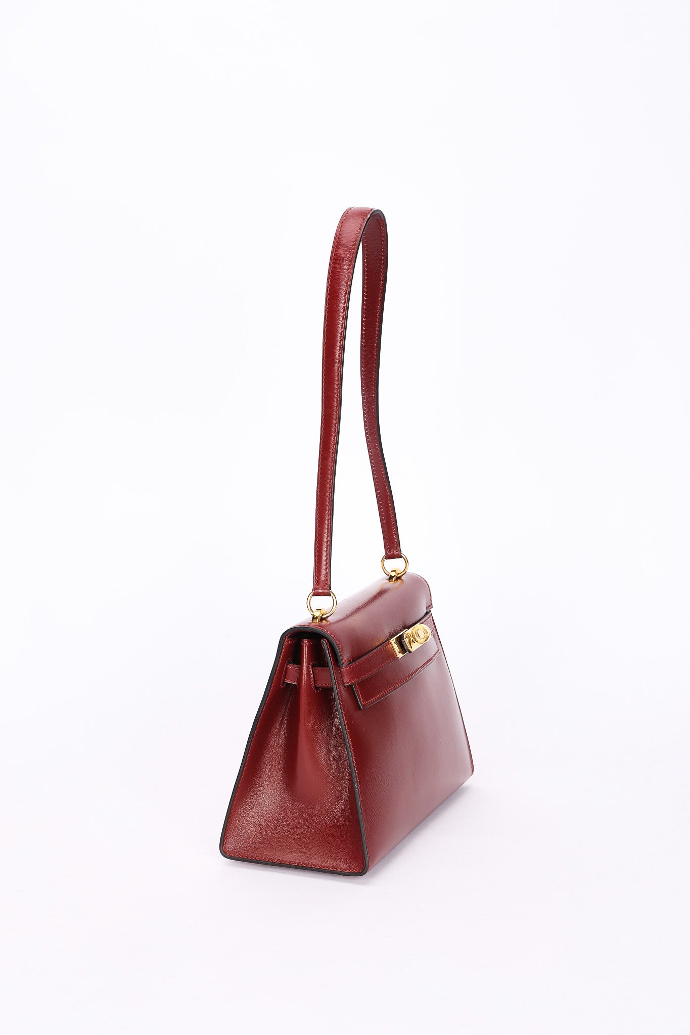 Hermès Mini Kelly Bordeaux Box 1984 GHW