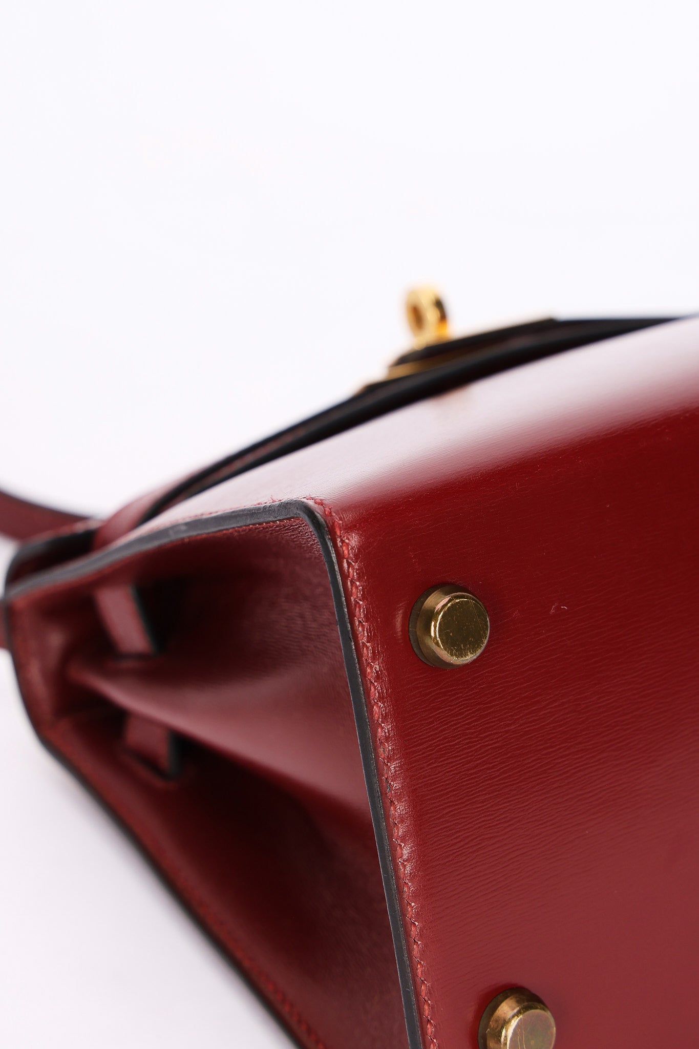 Hermès Mini Kelly Bordeaux Box 1984 GHW