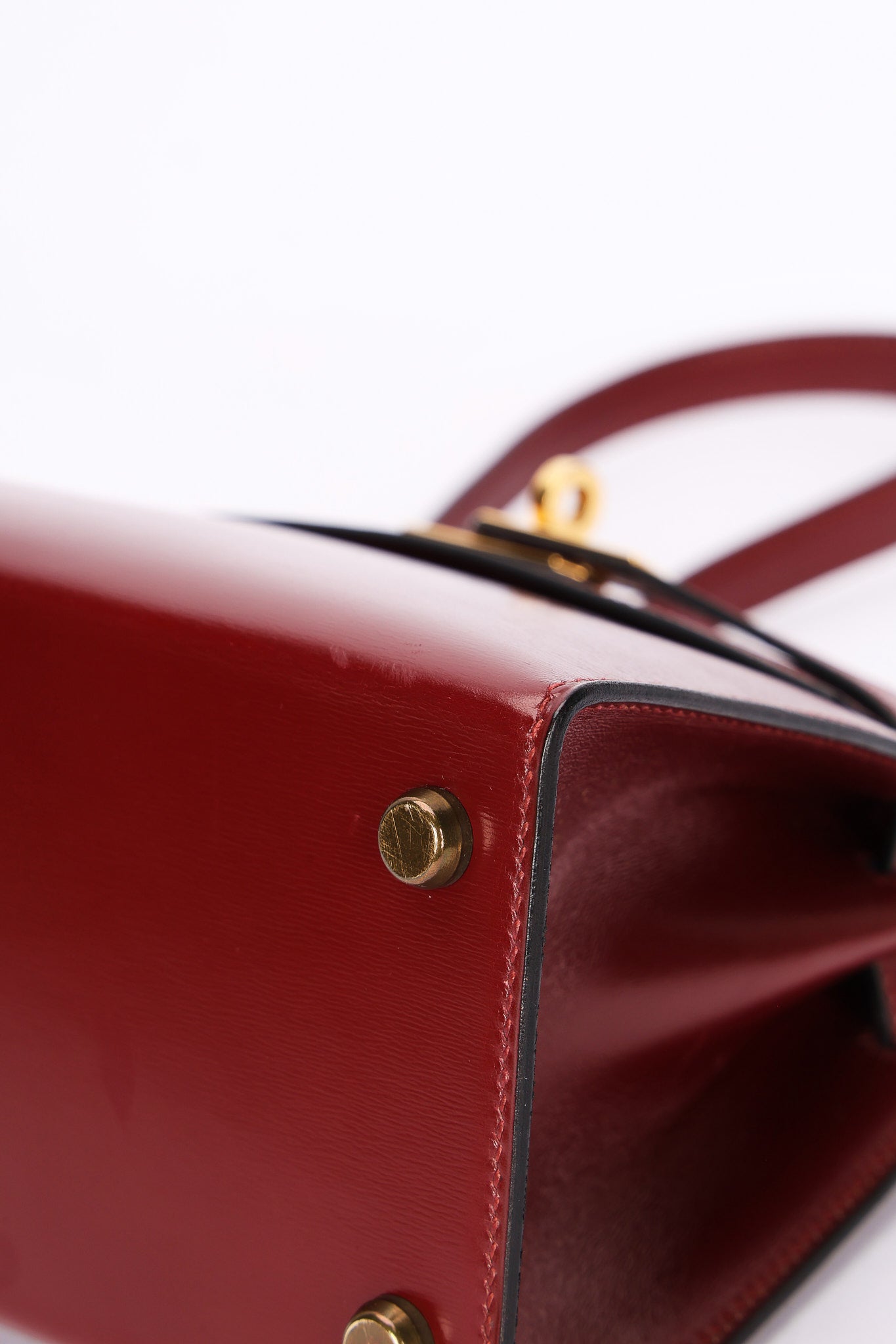 Hermès Mini Kelly Bordeaux Box 1984 GHW