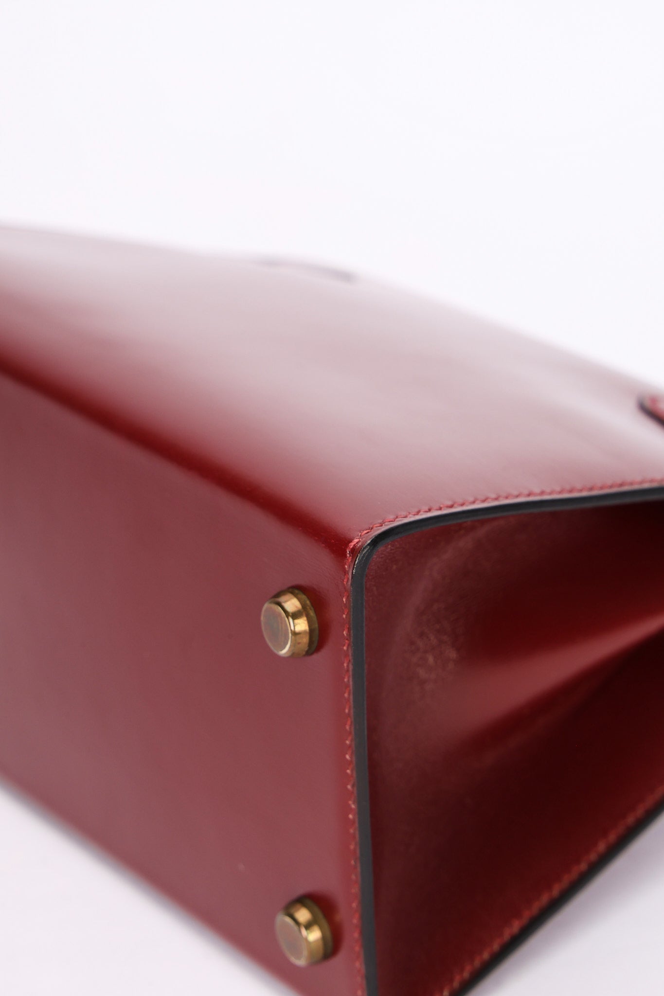 Hermès Mini Kelly Bordeaux Box 1984 GHW