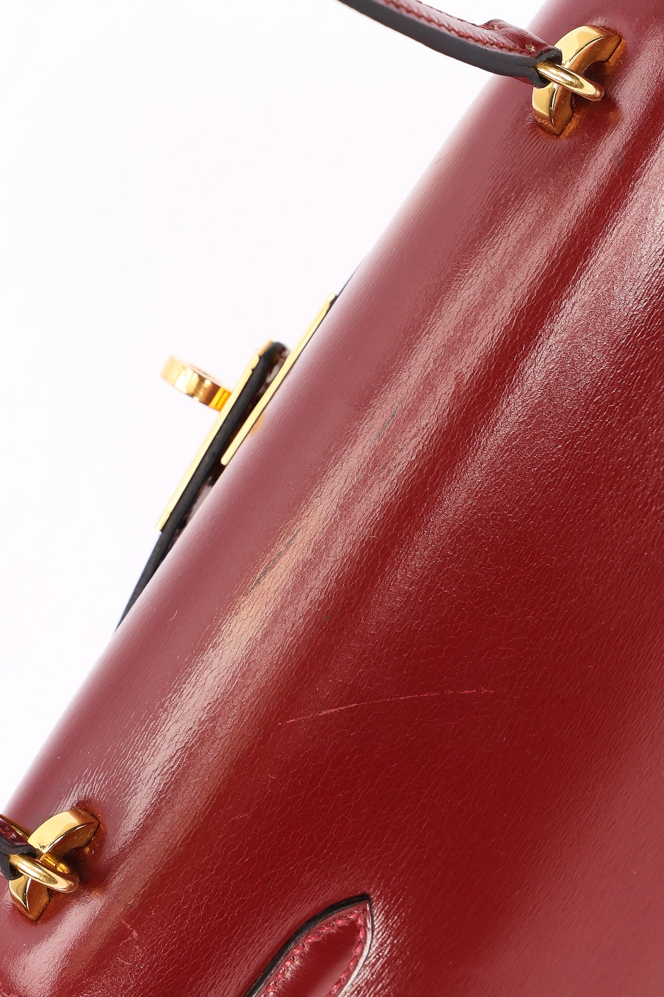 Hermès Mini Kelly Bordeaux Box 1984 GHW