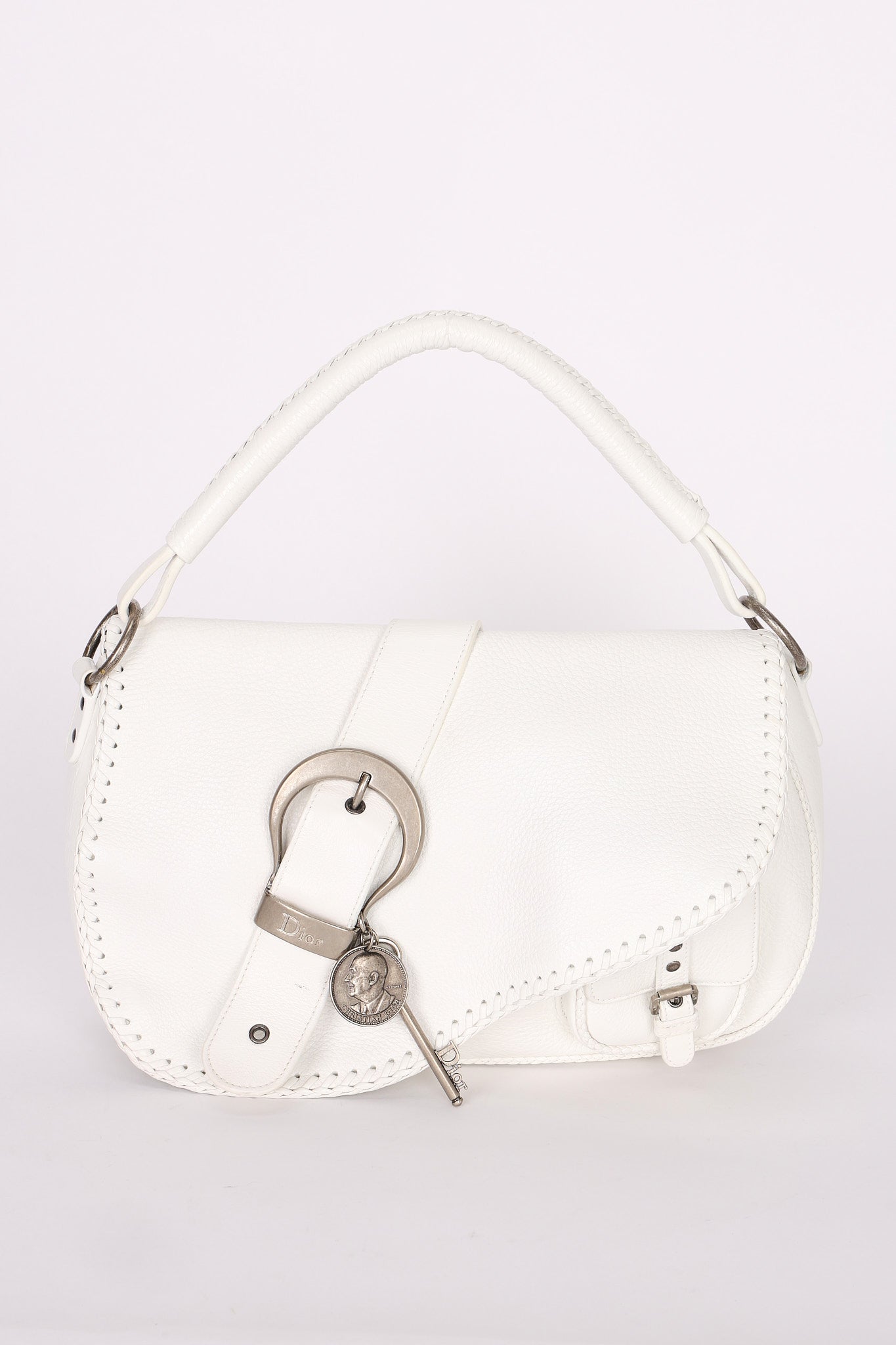 Christian Dior Whipstitch Gaucho Saddle Shoulder Bag