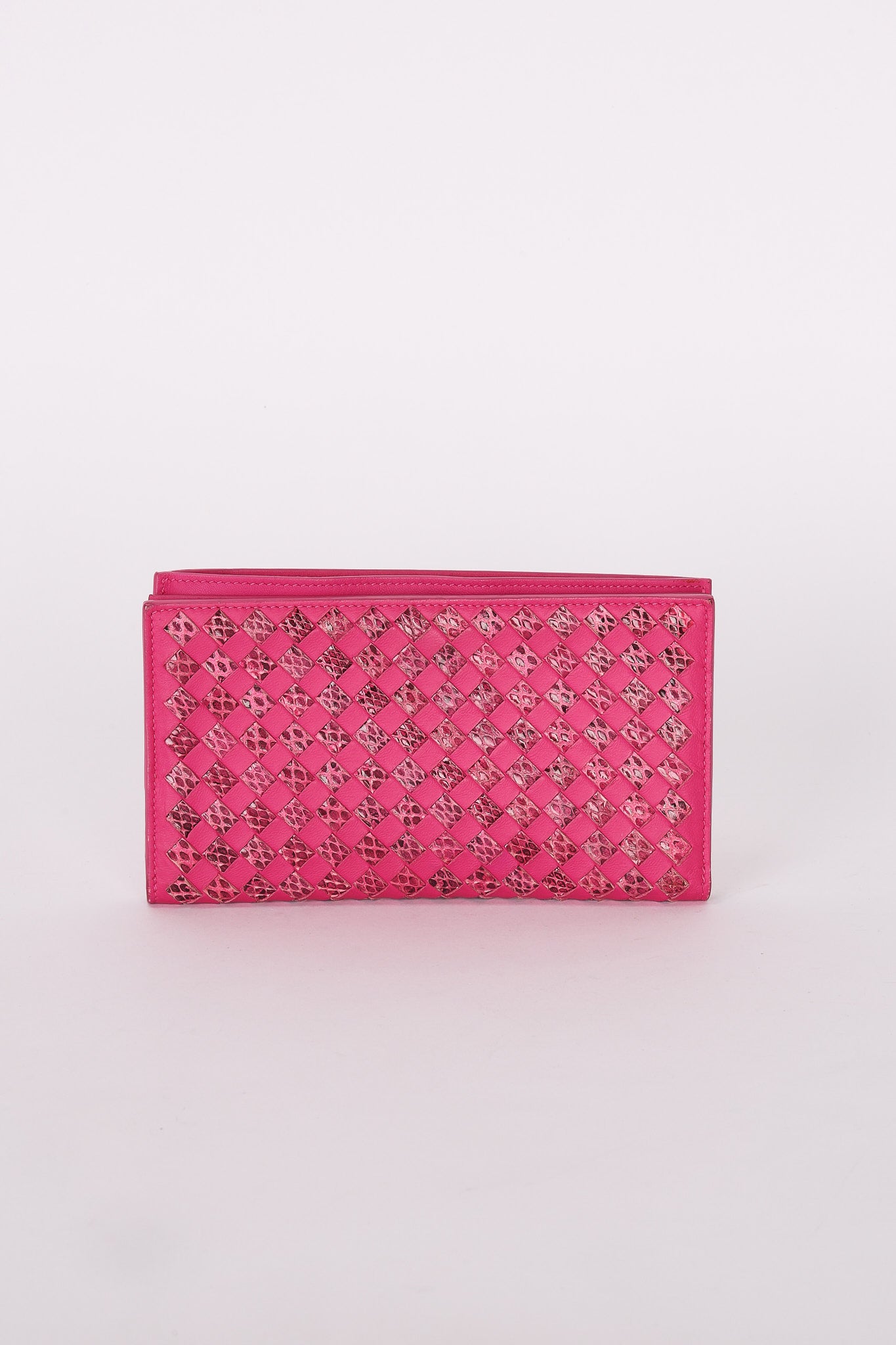 Bottega Veneta Intrecciato Python Long Wallet
