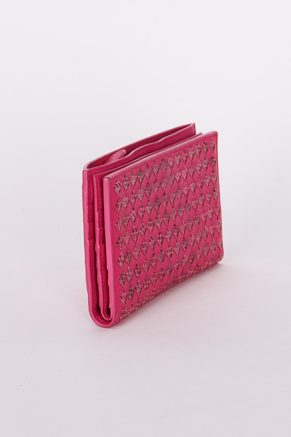Bottega Veneta Intrecciato Python Long Wallet