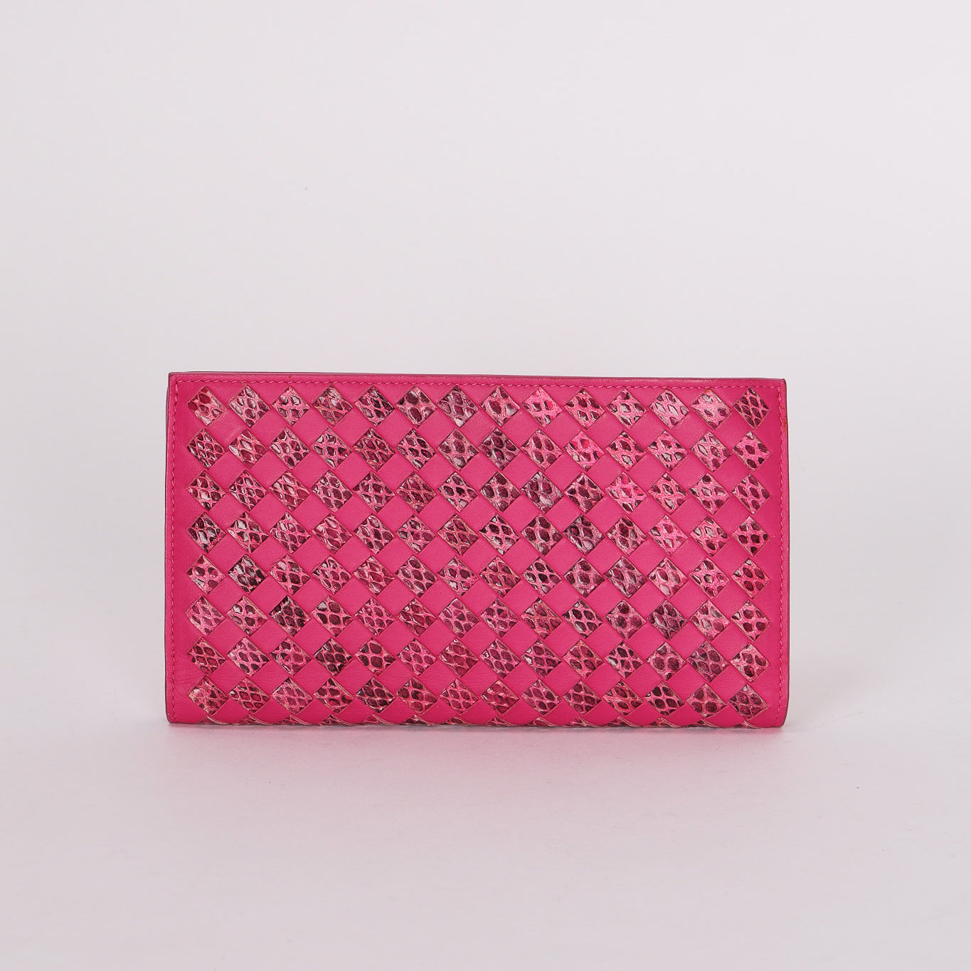 Bottega Veneta Intrecciato Python Long Wallet