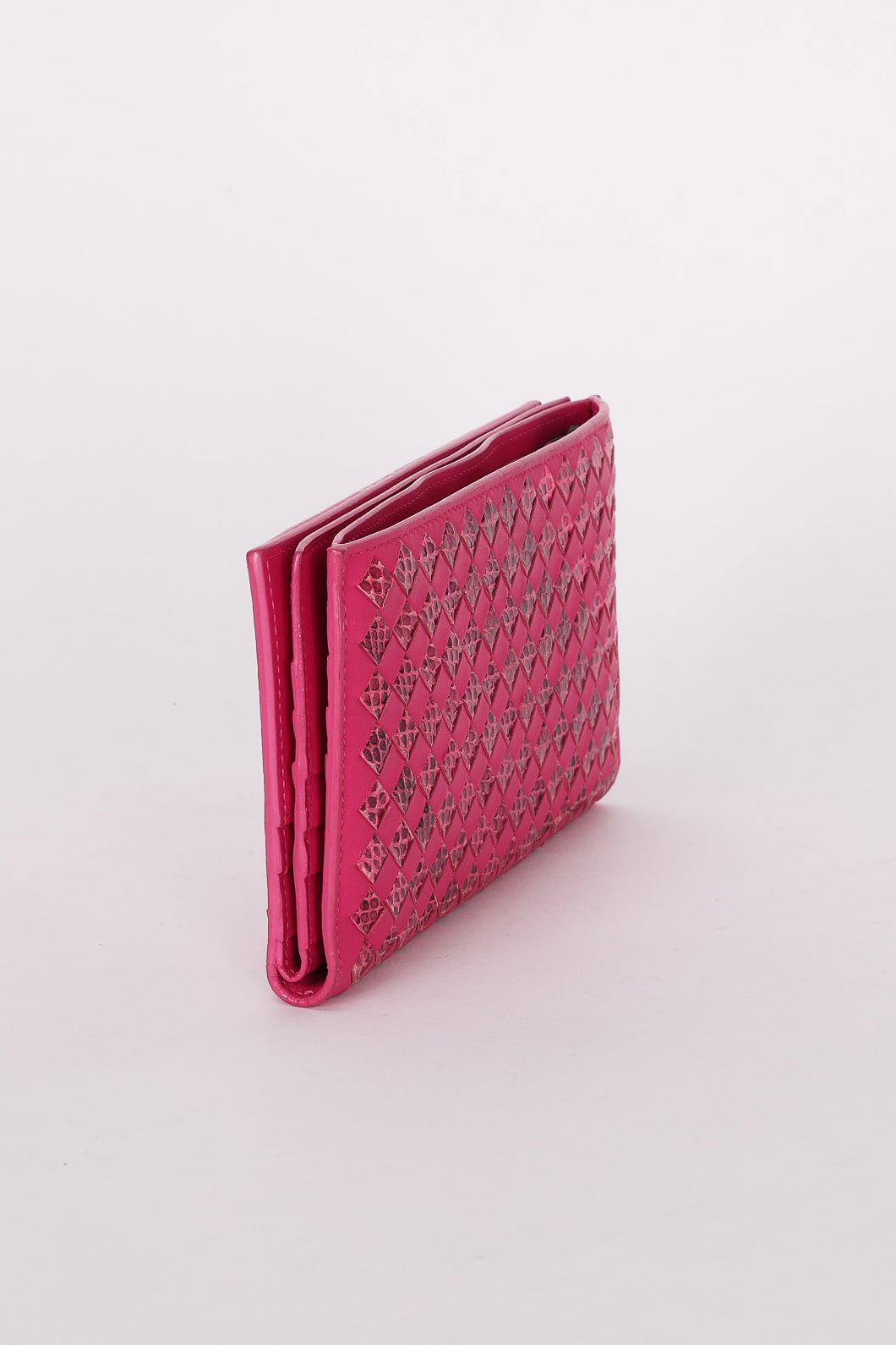 Bottega Veneta Intrecciato Python Long Wallet