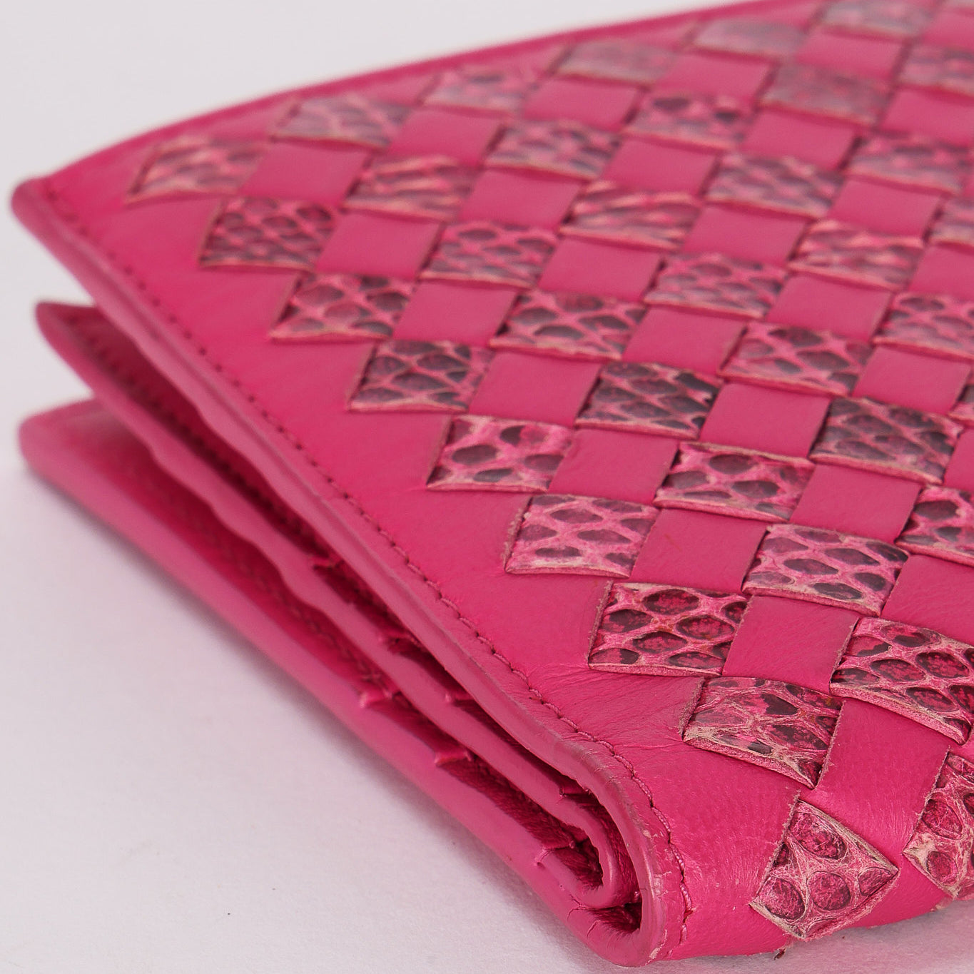 Bottega Veneta Intrecciato Python Long Wallet
