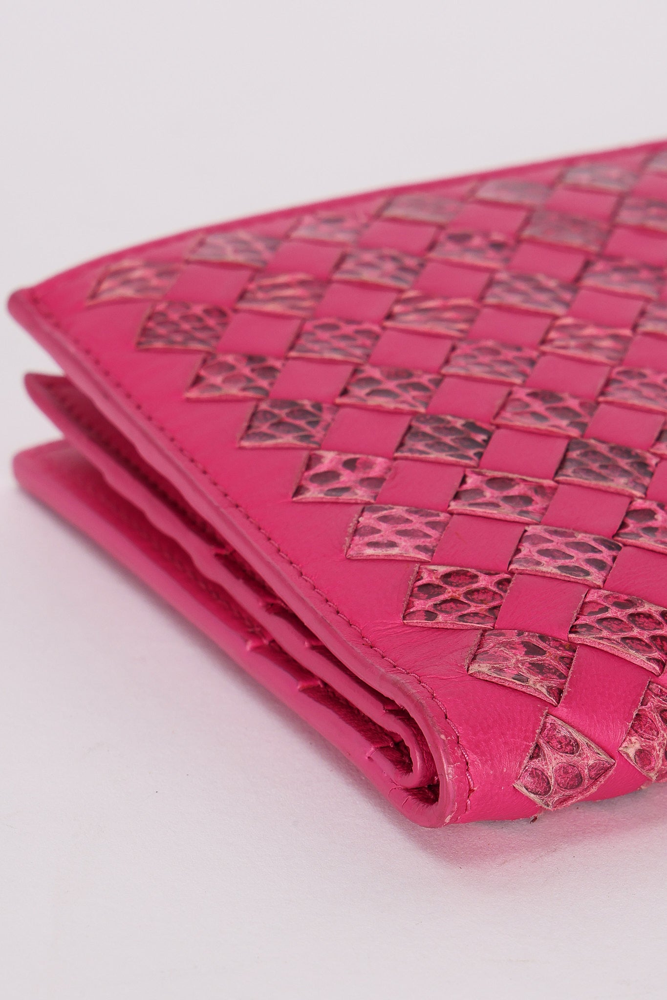 Bottega Veneta Intrecciato Python Long Wallet