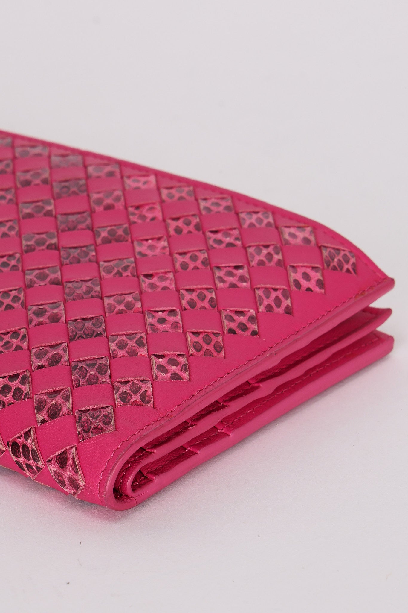 Bottega Veneta Intrecciato Python Long Wallet