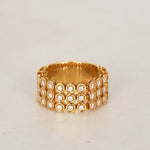 Vintage 18K Yellow Gold and Diamond Flexible Band Ring, Size US 7.5