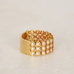 Vintage 18K Yellow Gold and Diamond Flexible Band Ring, Size US 7.5