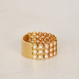 Vintage 18K Yellow Gold and Diamond Flexible Band Ring, Size US 7.5