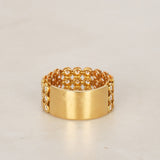 Vintage 18K Yellow Gold and Diamond Flexible Band Ring, Size US 7.5