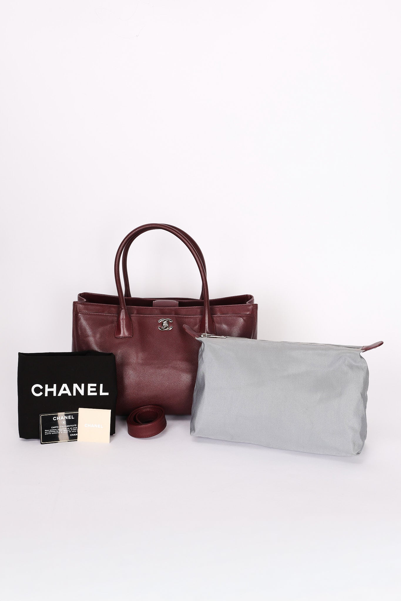 Chanel Medium Cerf Executive Tote Bordeaux Caviar SHW