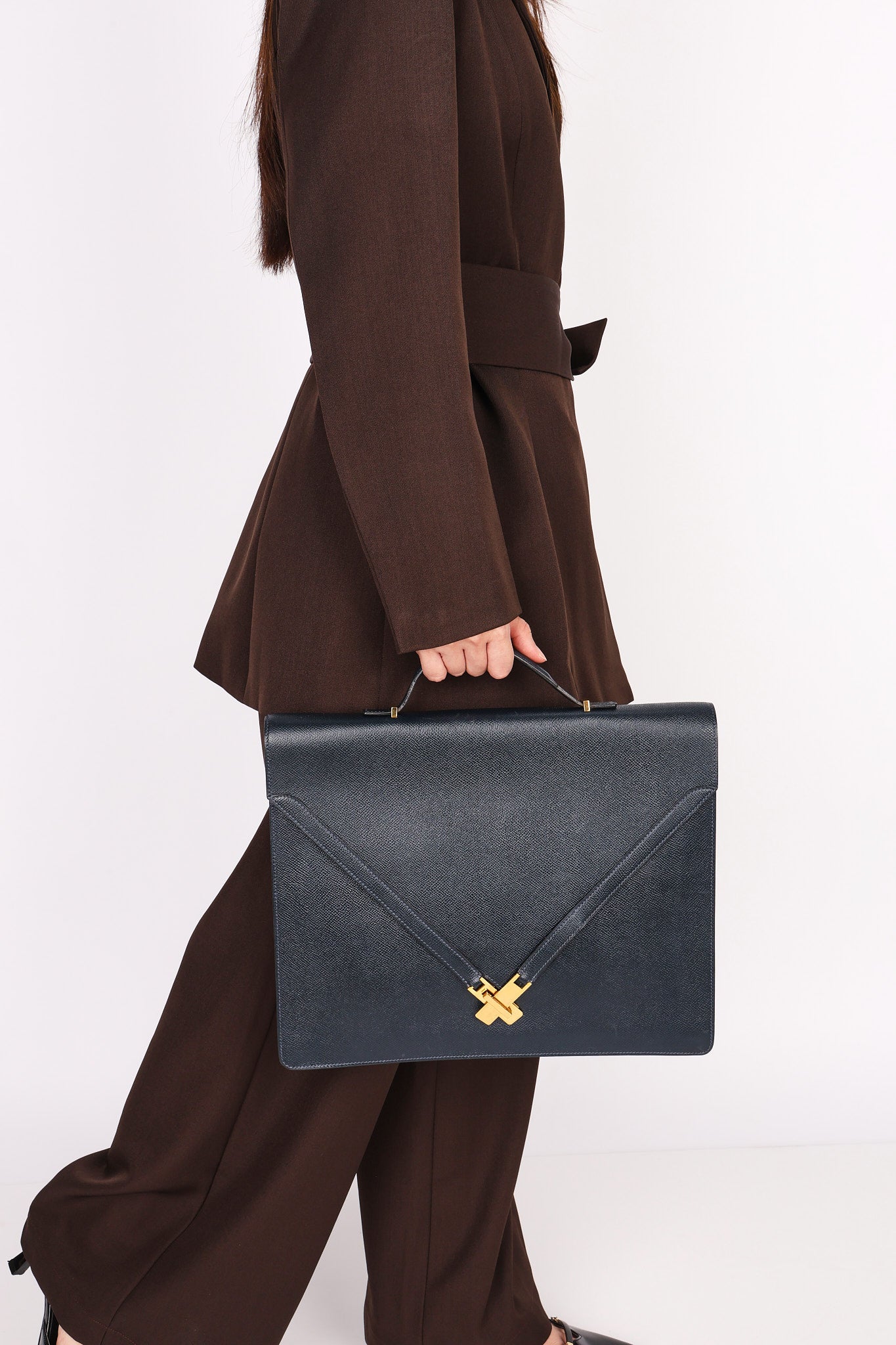 Hermès Kelly Cross Briefcase (color + leather) GHW