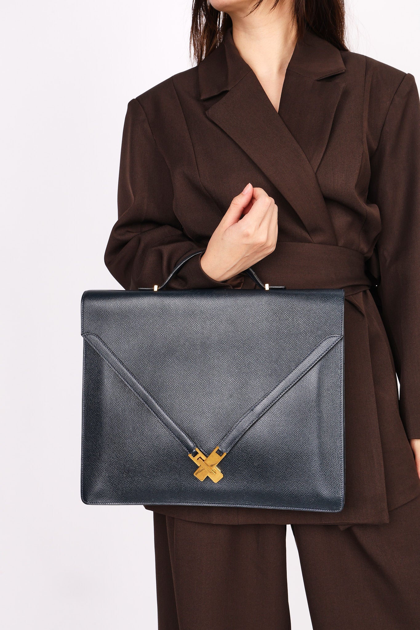 Hermès Kelly Cross Briefcase (color + leather) GHW