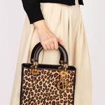 Dior Medium Leopard Print Ponyhair Lady