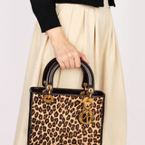Dior Medium Leopard Print Ponyhair Lady