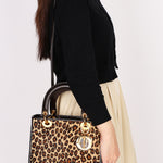Dior Medium Leopard Print Ponyhair Lady