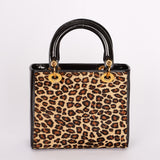 Dior Medium Leopard Print Ponyhair Lady