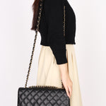 Chanel Jumbo Classic Single Flap Black Caviar 24K GP