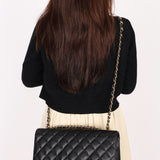 Chanel Jumbo Classic Single Flap Black Caviar 24K GP